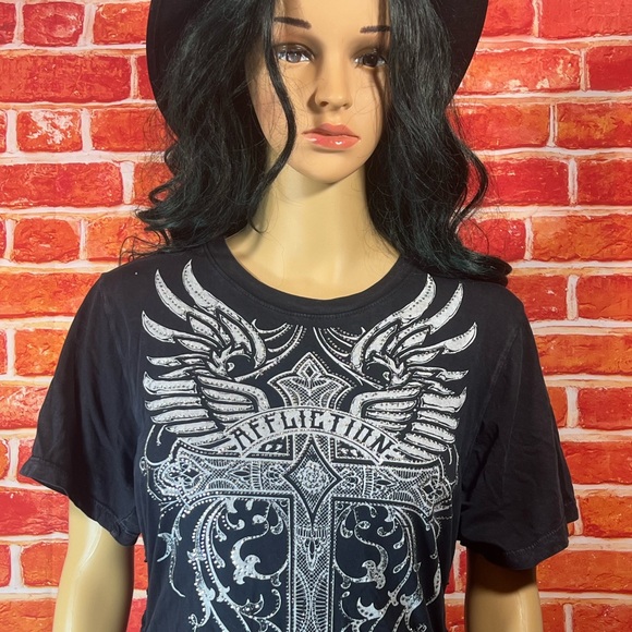 Mathilda S/S Baby Tee Affliction Women’s T-Shirt - Picture 7 of 16